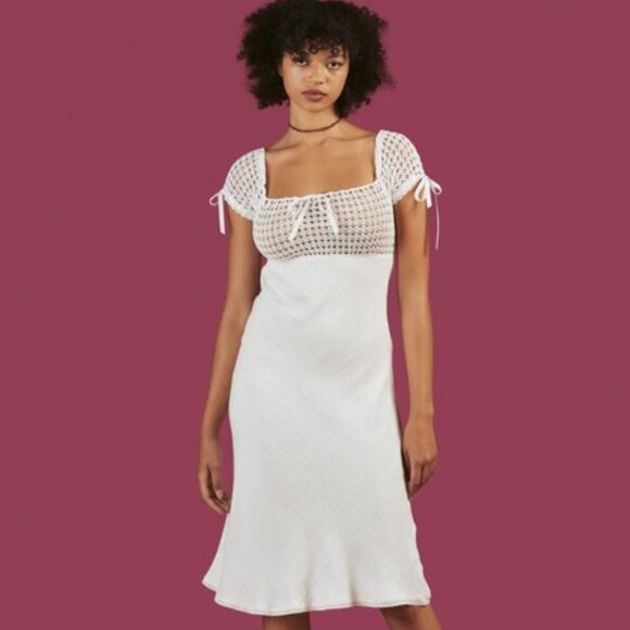 ISO Unif White Ecru Crochet Dress in XS or S - Picture 1 of 3